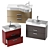 Modern Wash Basin Set with Cabinets 3D model small image 1