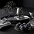 Elegant Black Heracleum Tableware 3D model small image 3