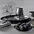 Elegant Black Heracleum Tableware 3D model small image 7
