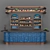 Blue Bar Set: Exclusive Ceramic Drinks Counter 3D model small image 1