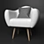 Cozy Velvet Armchair 3D model small image 1