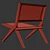 Zara Home Leather Folding Chair 3D model small image 3