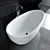 Modern Matte Black and White Bathtub - KKR-B068 3D model small image 2