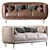 Elegant Vuelta Leather Sofa 3D model small image 2