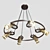 Sleek Golden Brown Chandelier (6-Light) 3D model small image 2