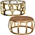 Opulent Gold Coffee Tables Set 3D model small image 1