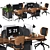 Modern Office Furniture Set 3D model small image 1