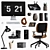 Modern Office Furniture Set 3D model small image 4