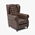 Vintage Leather Sherlock Armchair 3D model small image 1