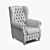 Vintage Leather Sherlock Armchair 3D model small image 3