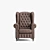 Vintage Leather Sherlock Armchair 3D model small image 5