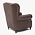 Vintage Leather Sherlock Armchair 3D model small image 10
