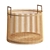 Bamboo Basket: Brass & Natural Elegance 3D model small image 1