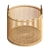 Bamboo Basket: Brass & Natural Elegance 3D model small image 2