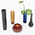 Reflex Murano Glass Vases: Set No4 3D model small image 4