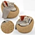 Rustic Rattan Armchair: Cushioned Comfort! 3D model small image 1