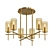 Golden Glow: Light Cylinders 6-Lamp Chandelier 3D model small image 1