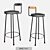 Modern Bar Chair Set - Versatile Design 3D model small image 1