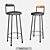 Modern Bar Chair Set - Versatile Design 3D model small image 3