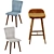 Elegant Baya Blue Counter Stool 3D model small image 4