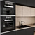 Modern Black Wood Kitchen 3D model small image 2