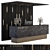 Modern Reception Desk and Wall Art 3D model small image 2