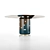Mezzo Collection Kirk Dining Table: Elegant Lacquered Wood, Carrara Marble, and Polished Brass Design 3D model small image 1