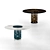 Mezzo Collection Kirk Dining Table: Elegant Lacquered Wood, Carrara Marble, and Polished Brass Design 3D model small image 2