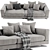 Elegant Minotti White Sofa 3D model small image 3