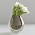 Snowy Blooms: White Tulips in Vase 3D model small image 1