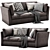 Elegant Meridiani Queen Leather - Luxury Sofa 3D model small image 1