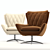 Luxurious Wells Leather Swivel Chair 3D model small image 2