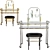 Chrome Shorewood Vanity Set: Elegant Stool & Mirror 3D model small image 1