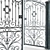 Elegant Wrought Iron Door Gate 3D model small image 2