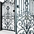 Elegant Wrought Iron Door Gate 3D model small image 4