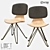 LoftDesigne 1478 Chair: Stylish Wood, Metal, and Fabric Seating 3D model small image 1
