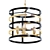Luxurious Gold Stripes Chandelier 3D model small image 1