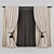 Swallow Print Curtains: Elegant with Beaded Tiebacks 3D model small image 1