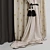 Swallow Print Curtains: Elegant with Beaded Tiebacks 3D model small image 2