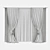 Swallow Print Curtains: Elegant with Beaded Tiebacks 3D model small image 3