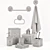 Elegant Bath Décor Set: 4-Piece 3D model small image 4