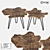 LoftDesign 6058 Coffee Table: Beautiful Wood and Metal Design 3D model small image 1