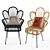 Elegant Rattan Fan Accent Chair 3D model small image 1