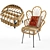 Elegant Rattan Fan Accent Chair 3D model small image 2