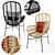 Lily Rattan Armchair: Stylish Metal-Legged Seating 3D model small image 1