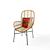 Lily Rattan Armchair: Stylish Metal-Legged Seating 3D model small image 2