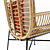 Lily Rattan Armchair: Stylish Metal-Legged Seating 3D model small image 3