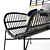 Lily Rattan Armchair: Stylish Metal-Legged Seating 3D model small image 4