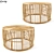 Java Rattan Coffee Table: Elegant and Natural 3D model small image 1