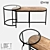 Modern Wood and Glass Coffee Table 3D model small image 1